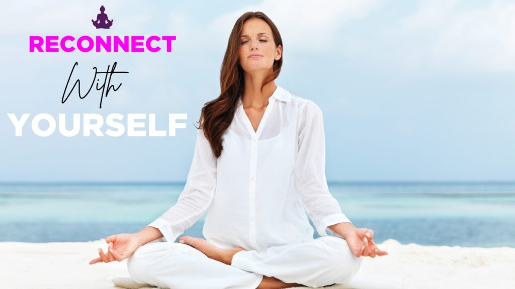 Woman connecting with herself during quiet morning meditation